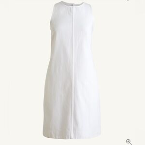 J. Crew White Sleeveless Mini Shift Dress with Center Seam Detail